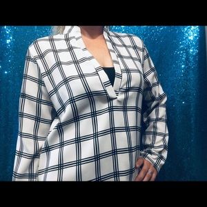 White & black blouse; never worn.